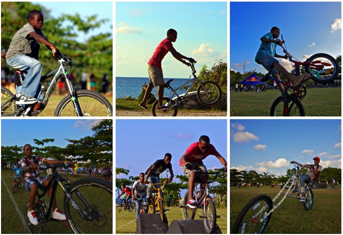Many different types of bikes were present some with two wheels and some with only one but everyone was equally enthusiastic and the pool of talent was deep. These people were celebrating all things bike in their very own way. The heat of the Jamaica sun was building and so was the excitement of a critical mass of bikers sharing their unique style.
