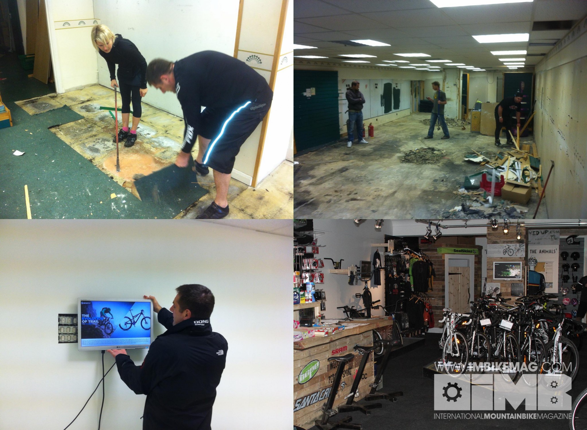 Riders, friends and customers all got their hands dirty to get the new shop ready...