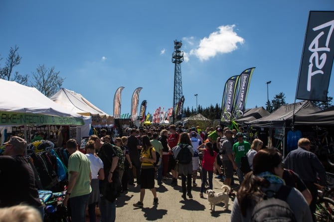 The packed event village!
