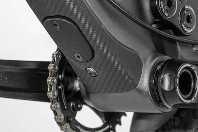 Rubberized leather downtube and swingarm protection