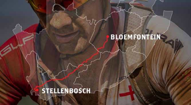 The Munga mountain bike race will begin in or around the town of Bloemfontein in South Africa and will end on a wine farm just outside Stellenbosch.