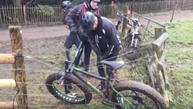 Fat Bike Caught On An Electric Fence!