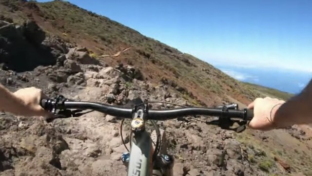 From the Sky to the Sea in La Palma Descending a Volcano