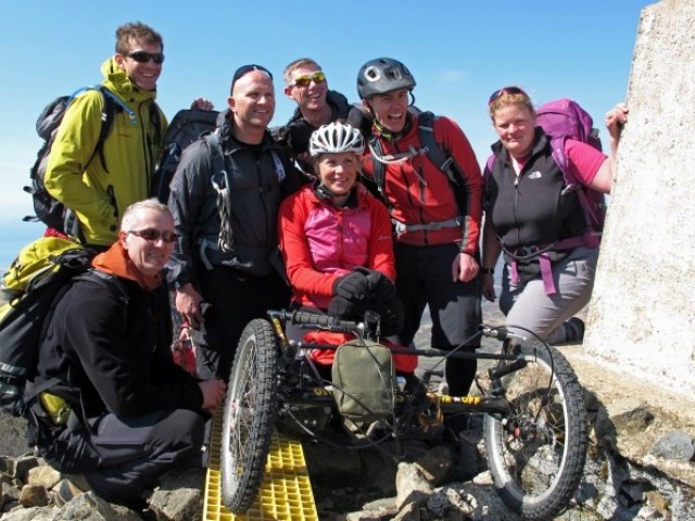 Hand Cyclists summit Cadair Idris