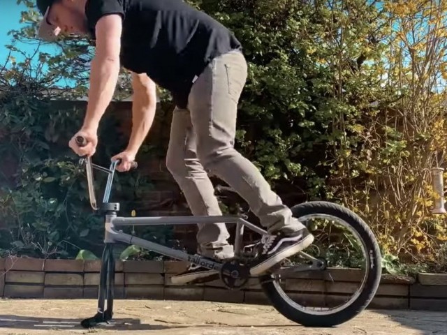 Learning BMX tricks at HOME!