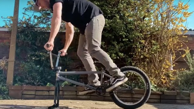 Learning BMX tricks at HOME!