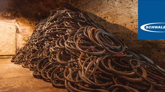 Schwalbe collects 20.000 used tire from a cellar
