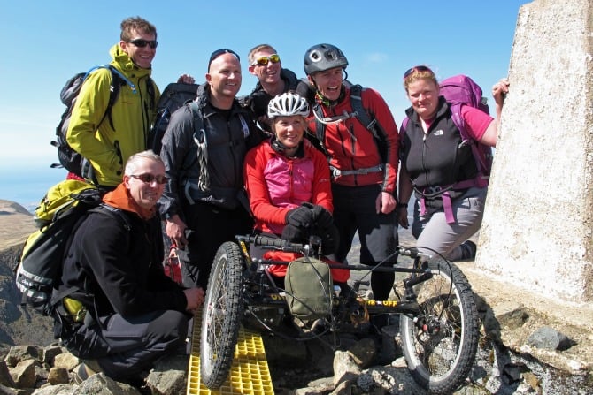 Karen Darke and her team at the summit.