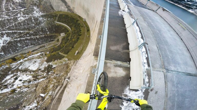 Bike balancing 200m high up - Fabio Wibmer
