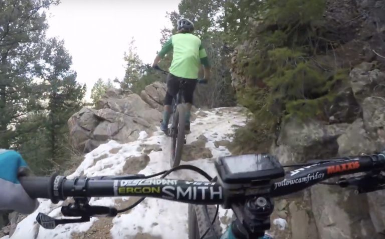 Riding On Black Ice in Chimney Gulch | Denver MTB