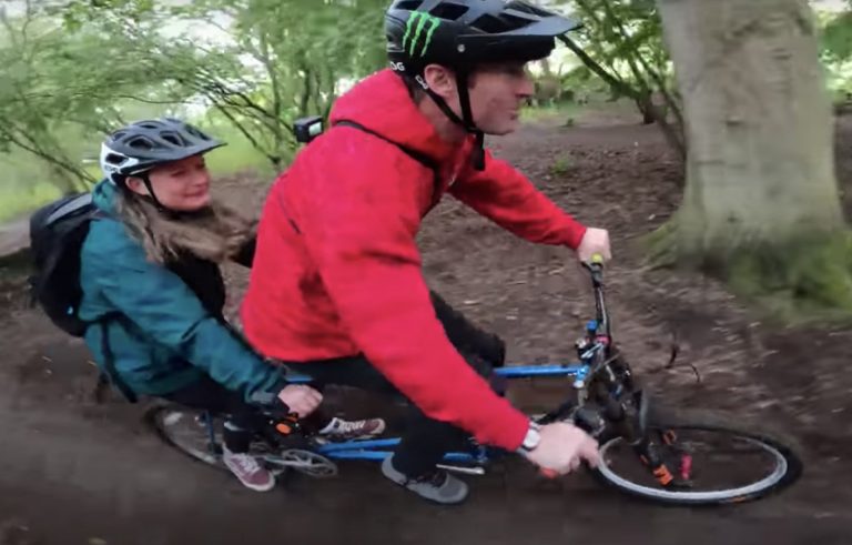 FITTING DOWNHILL FORKS ON MY TANDEM BIKE AND SENDING IT!