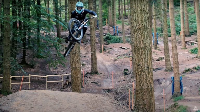 Blind Mountain Biker hits HUGE jumps on his eBike