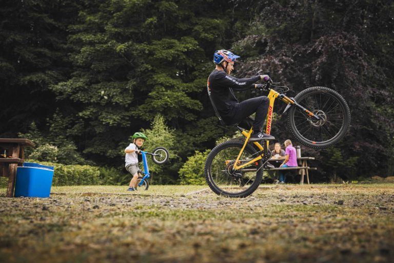 Danny MacAskill celebrates the wheelie in his latest YouTube hit